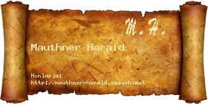 Mauthner Harald névjegykártya